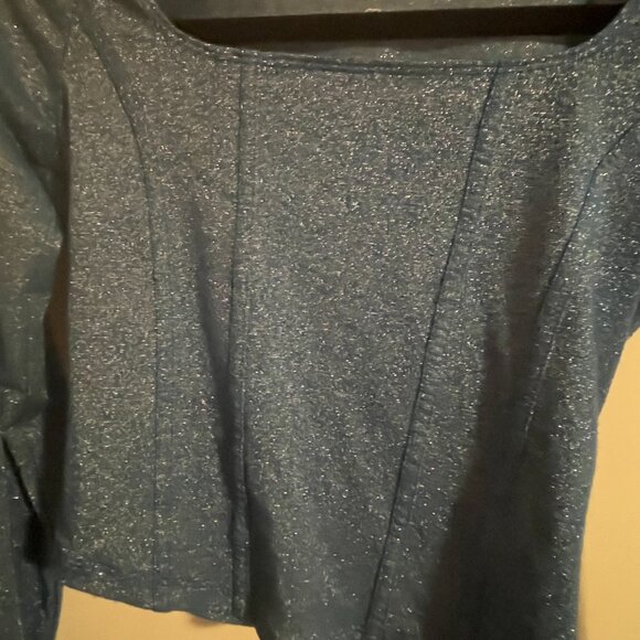Sparkly Light Blue Long Sleeve Shirt - Picture 2 of 5